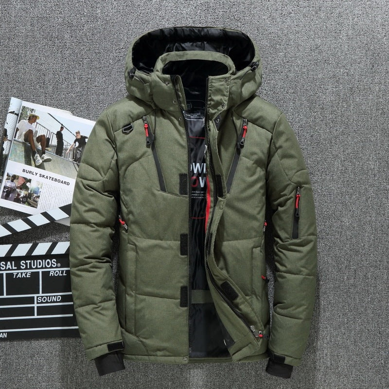Men's Outdoor Windproof Hooded Jacket Leisure Sports Coat With Pockets