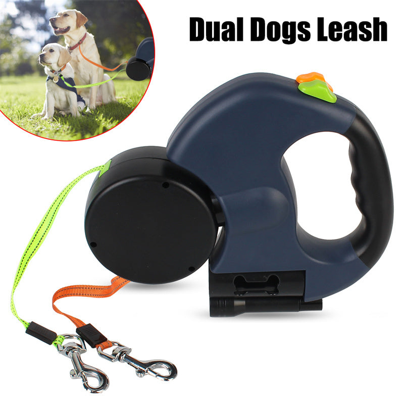 Dual Retractable 360 Swivel Dog Leash