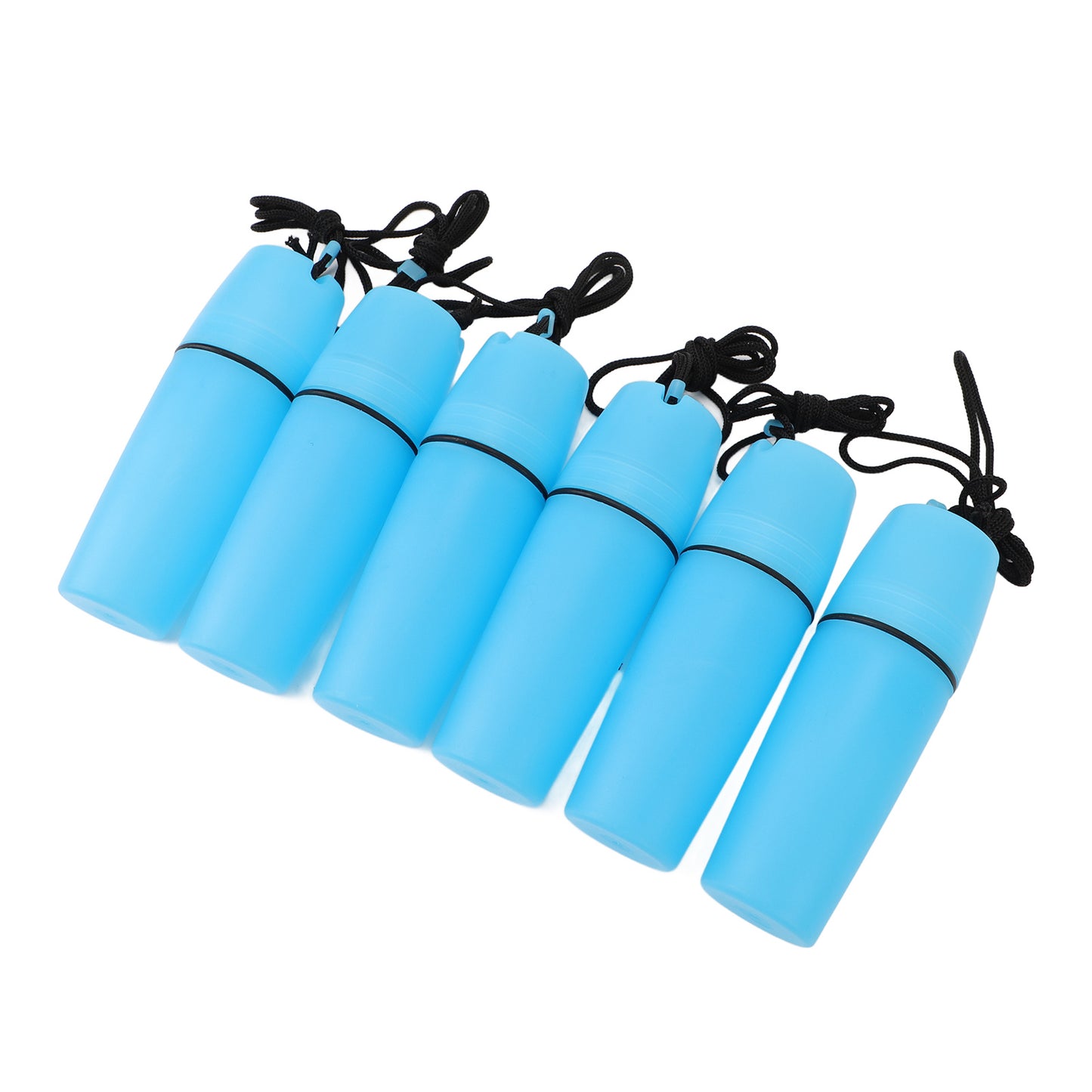 6PCS Kayak Container Bottle ABS Waterproof Portable Kayak Sealed Bottle Dry Canister with Hook Rope for Diving Snorkeling Surfing Kayaking Boating Blue