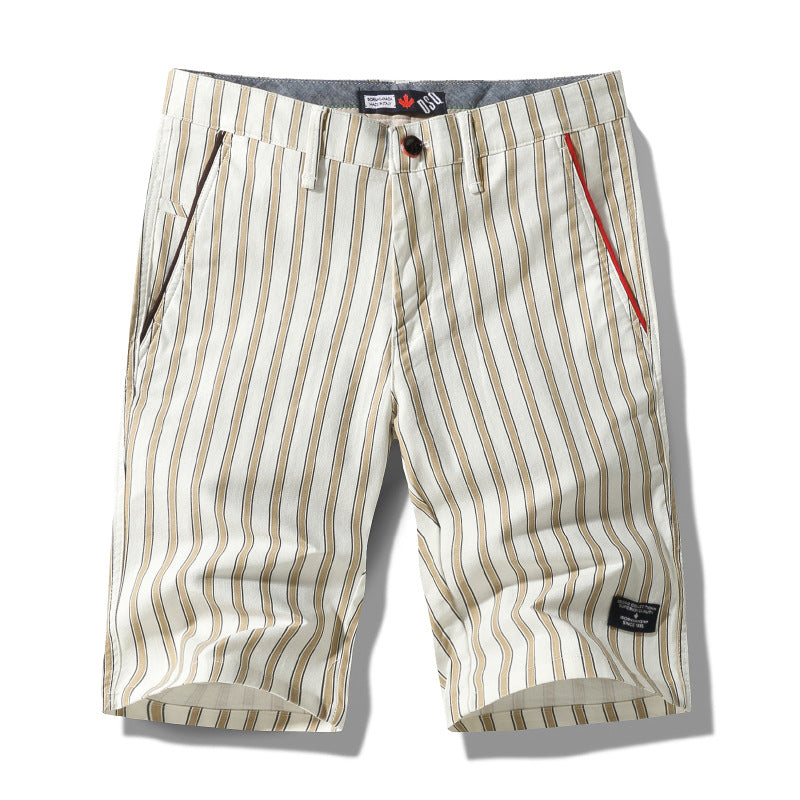 Summer New Men's Striped Five-Point Shorts Printed Shorts - Zalixer