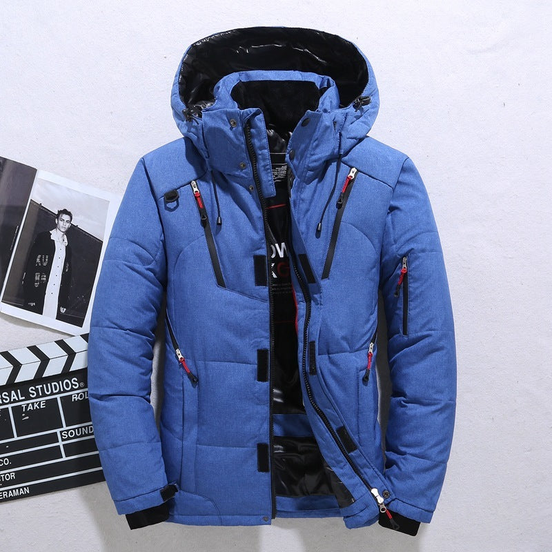 Men's Outdoor Windproof Hooded Jacket Leisure Sports Coat With Pockets