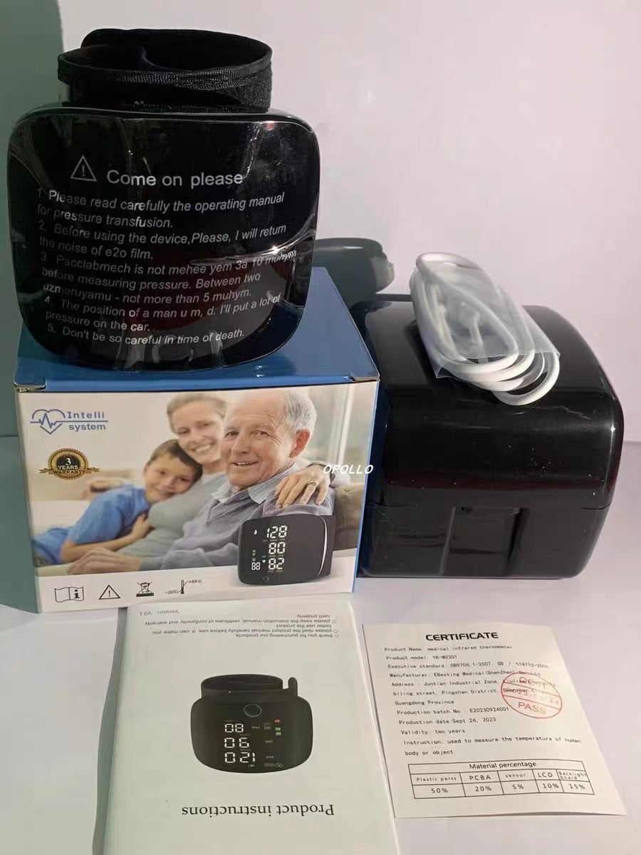 Wrist Sphygmomanometer Rechargeable Blood Pressure Meter Wrist Blood Pressure Eter Smart Touch Screen Blood Pressure Meter Household Electronics - Zalixer