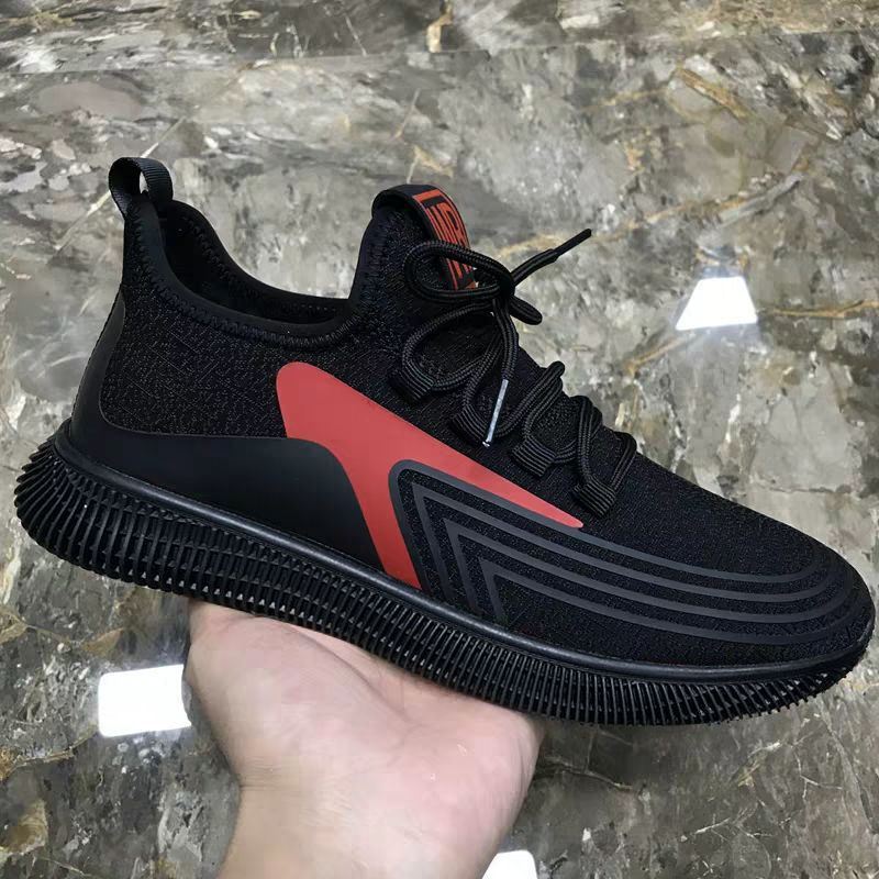 All Black Work Shoes Men's Mesh Men's Shoes Breathable Lightweight Mesh Shoes Summer Mesh Sports Casual Shoes - Zalixer