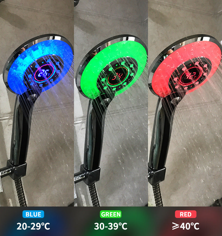 Adjustable 3 Mode 3 Color LED Shower Head Light Temperature Sensor RGB Bath Sprinkler