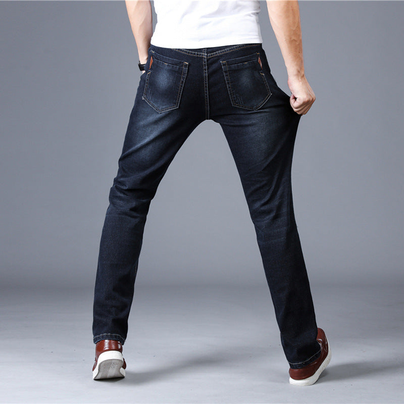 Jeans Men's Slim Men's Jeans Men's Jeans Men's Straight-leg Stretch Trousers - Zalixer