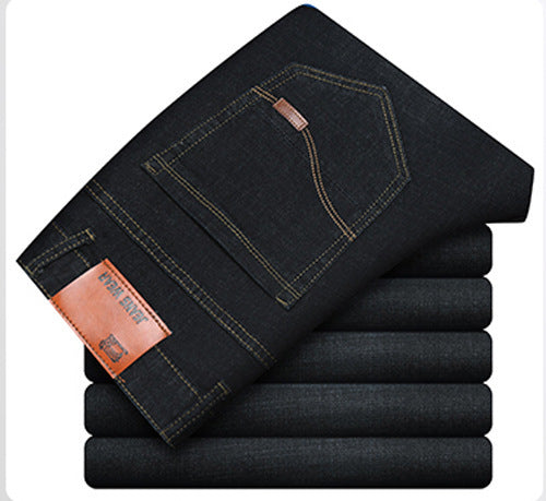 Jeans Men's Slim Men's Jeans Men's Jeans Men's Straight-leg Stretch Trousers - Zalixer