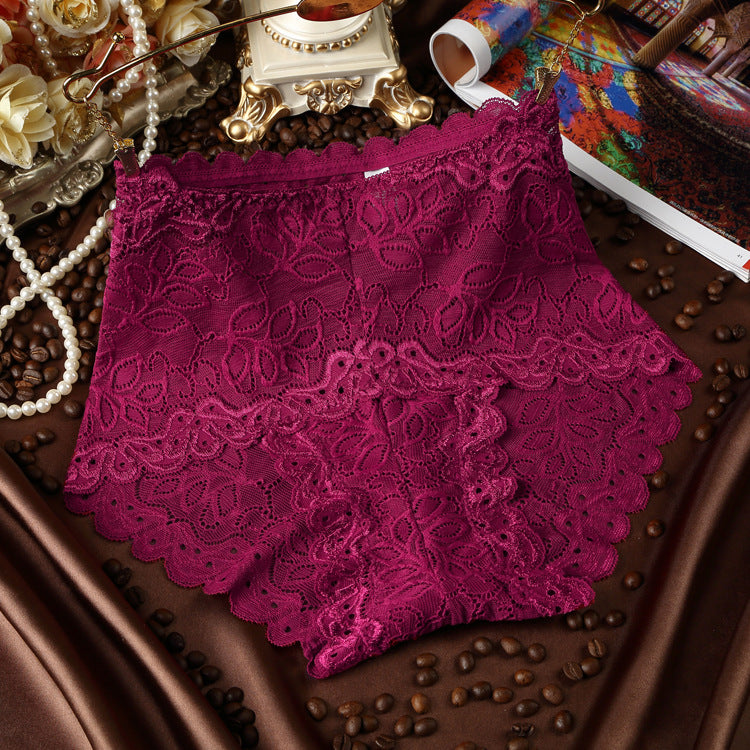 Transparent Lace Ladies High Waist Panties - Zalixer