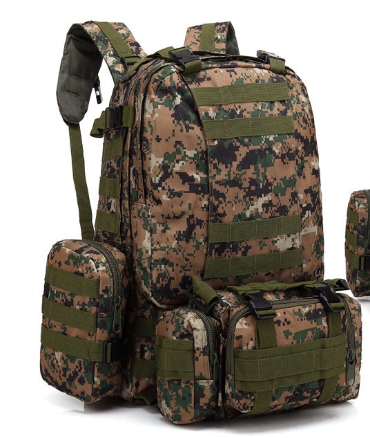 Men's Travel Backpack Oxford Cloth Outdoors Backpack Army Camouflage Tactics Double Shoulder Bag Mountaineering Large Combination Backpack - Zalixer