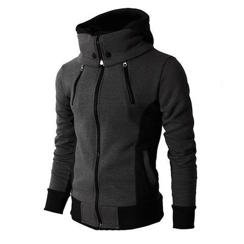 Men's Zip Up Hooded Jacket Two Piece Sports Cardigan