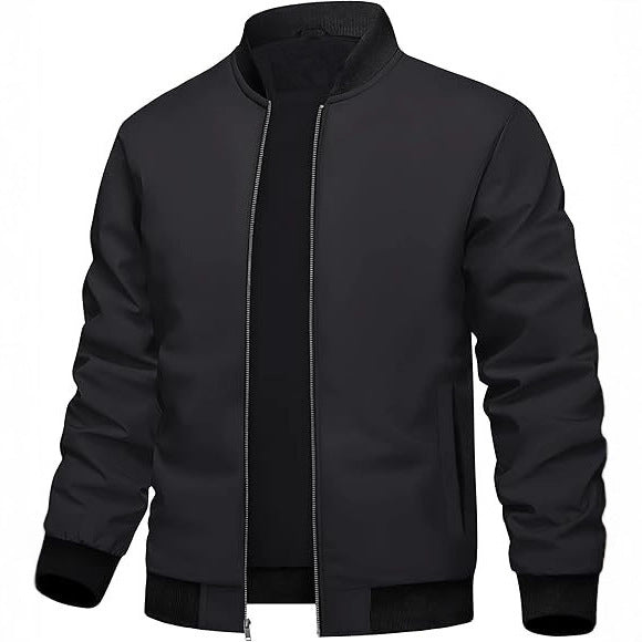 Fashion Baseball Uniform Loose Solid Color Thread Stitching Jacket