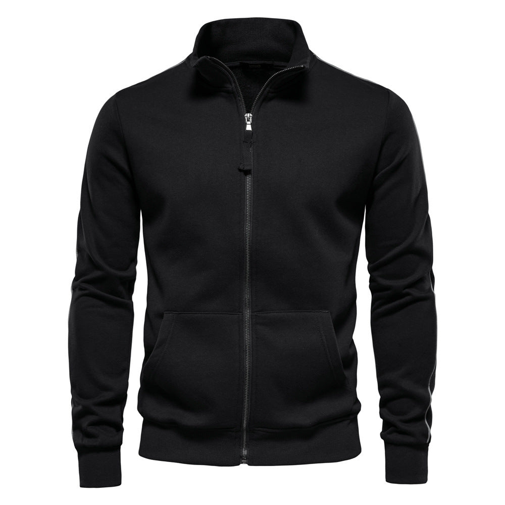 All-matching Men's Sports Contrast Color Casual Cardigan