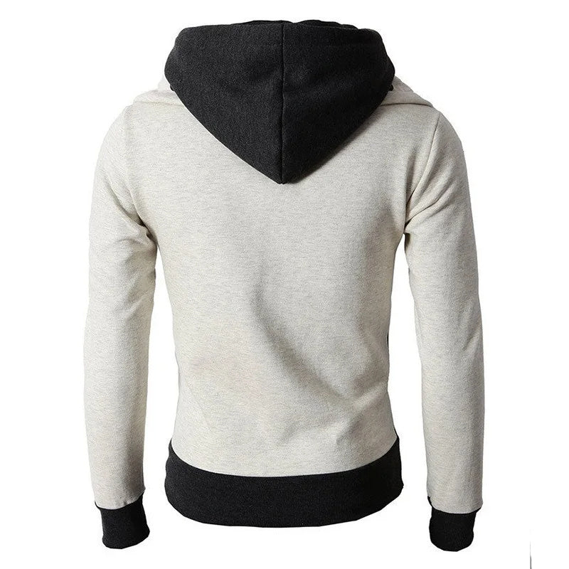 Men's Zip Up Hooded Jacket Two Piece Sports Cardigan