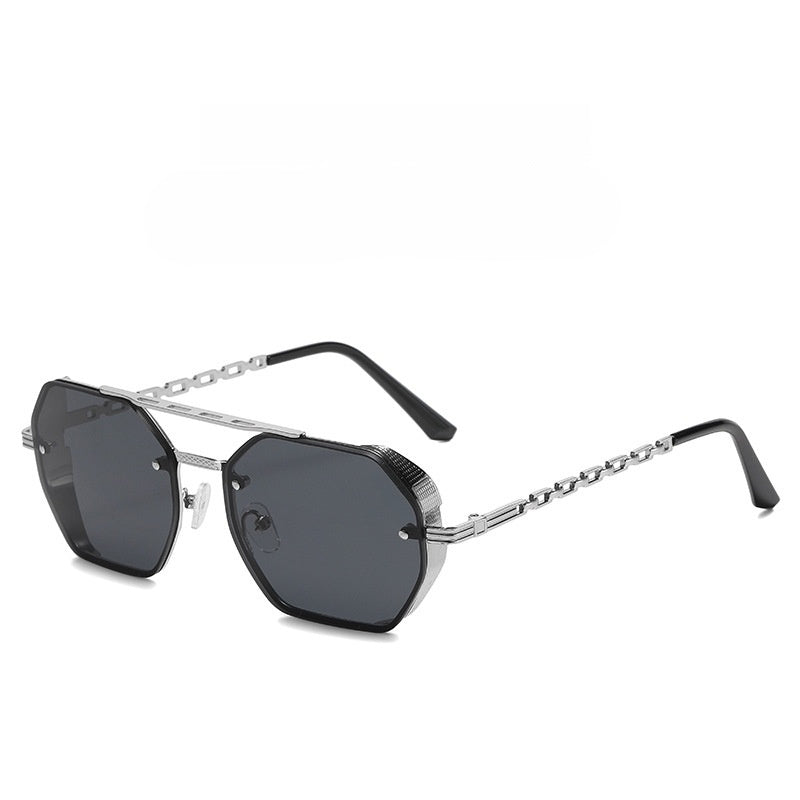 Womens Stylish Metal Chain-leg Sunglasses For Sun Protection - Zalixer