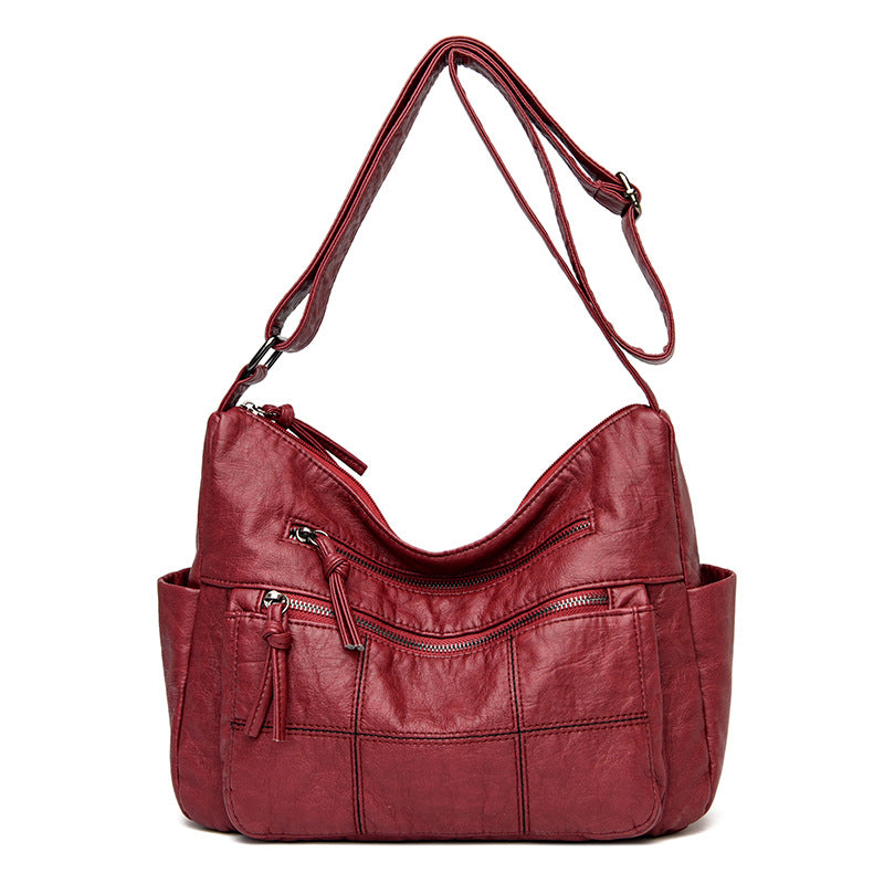 Womens Solid-Color Casual Shoulder Crossbody Bag - Zalixer