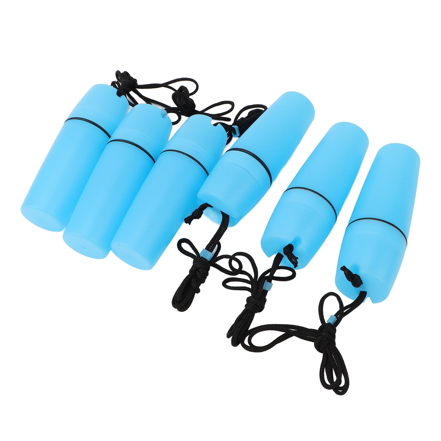 6PCS Kayak Container Bottle ABS Waterproof Portable Kayak Sealed Bottle Dry Canister with Hook Rope for Diving Snorkeling Surfing Kayaking Boating Blue