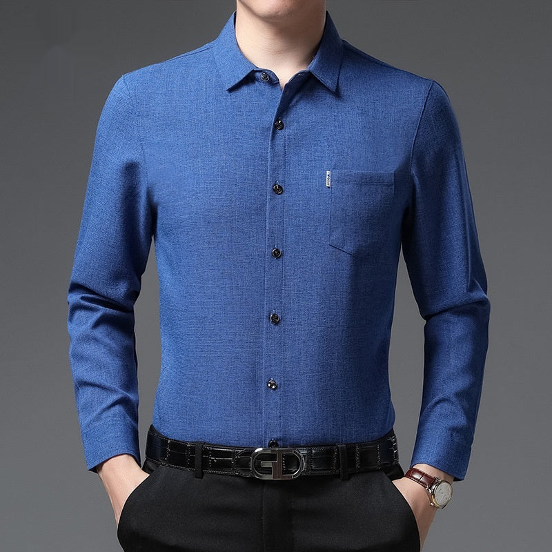 New Men's Linen Like Casual Shirt