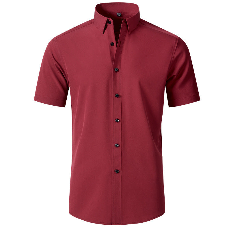 Korean Slim-fit Solid Color Shirt Men's Shirt