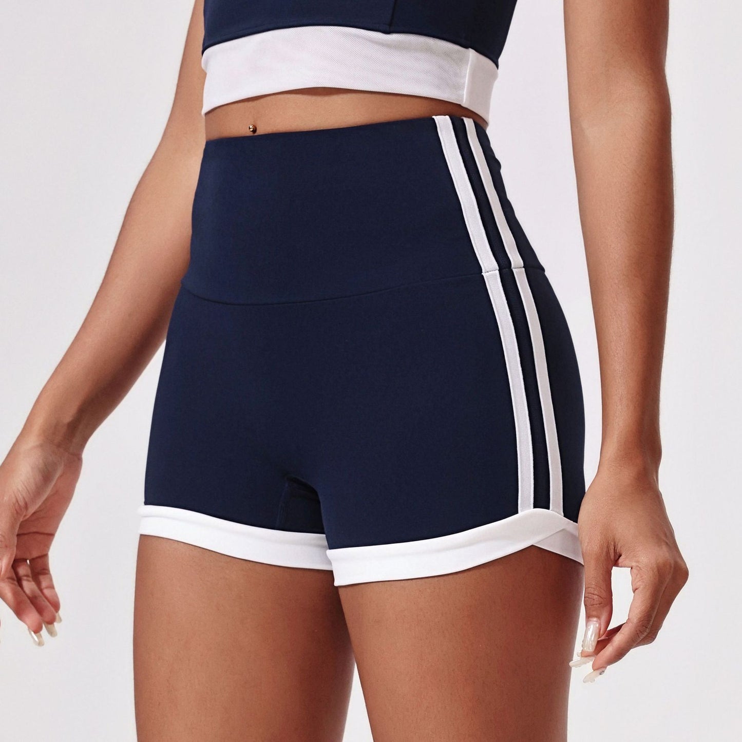 High Waist Yoga Shorts Skinny Hip Raise Shorts - Zalixer