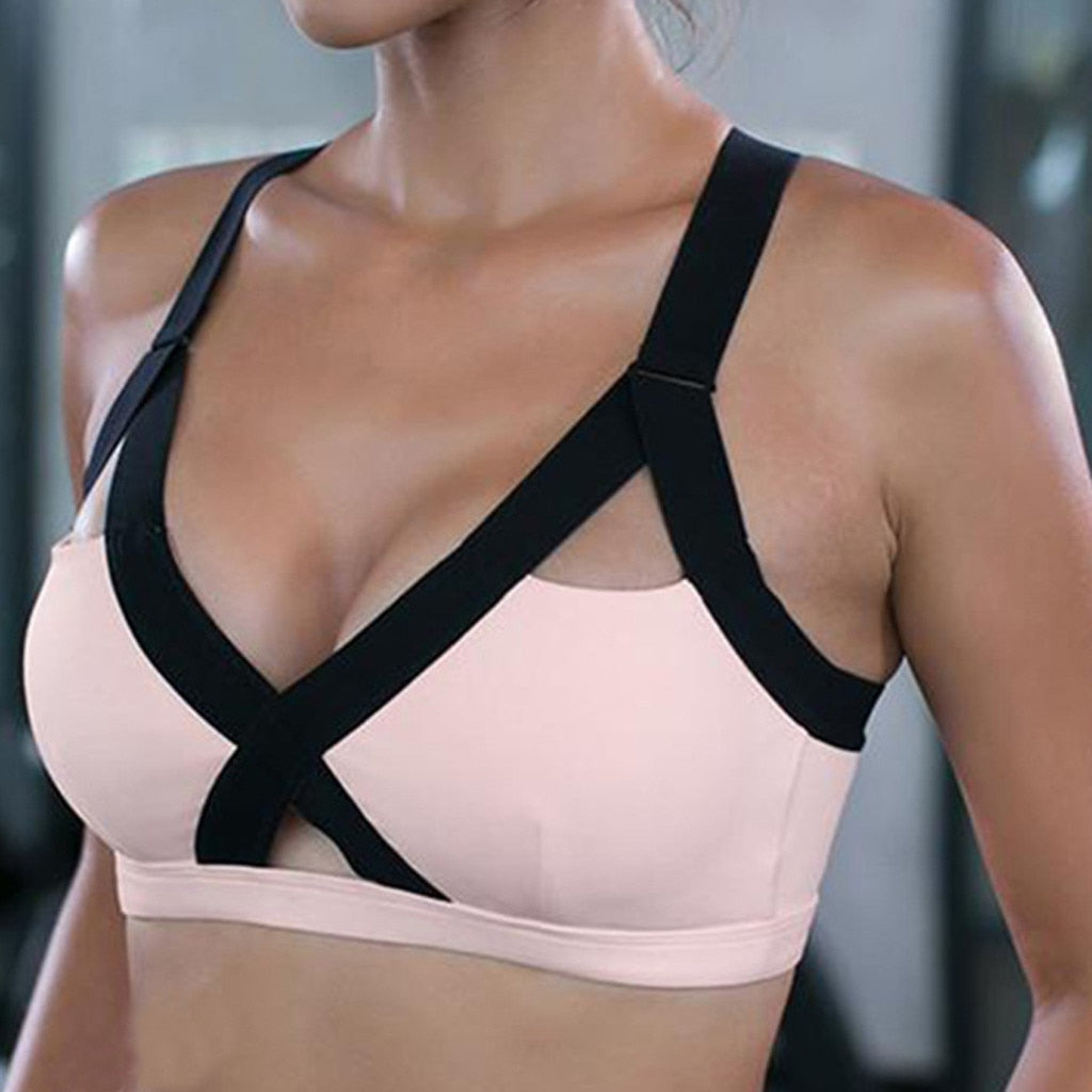 Shockproof sports bra running without rims - Zalixer