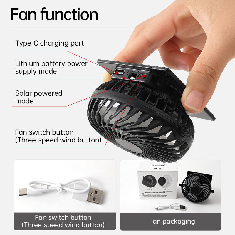Solar-powered Fan Hat With Long-lasting Lithium Battery