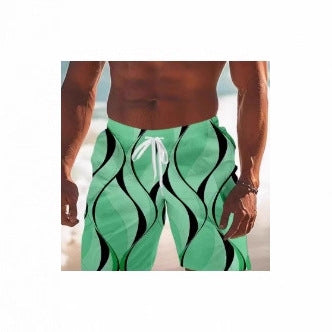 Mens Swim Trunks Beach Shorts With A Simple 3D Line Design Perfect For Quick drying Summer Outdoor Activities - Zalixer