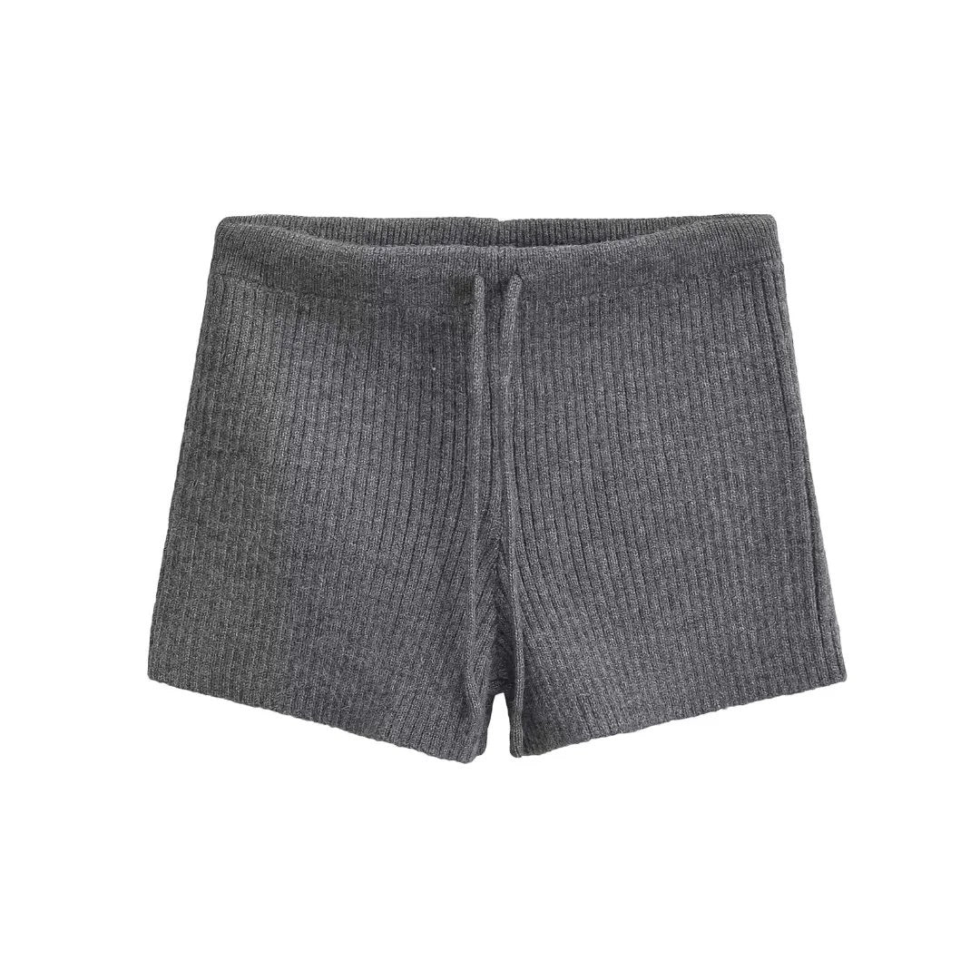Elastic Elastic Hip Knitted Shorts Women's Knitted Shorts - Zalixer