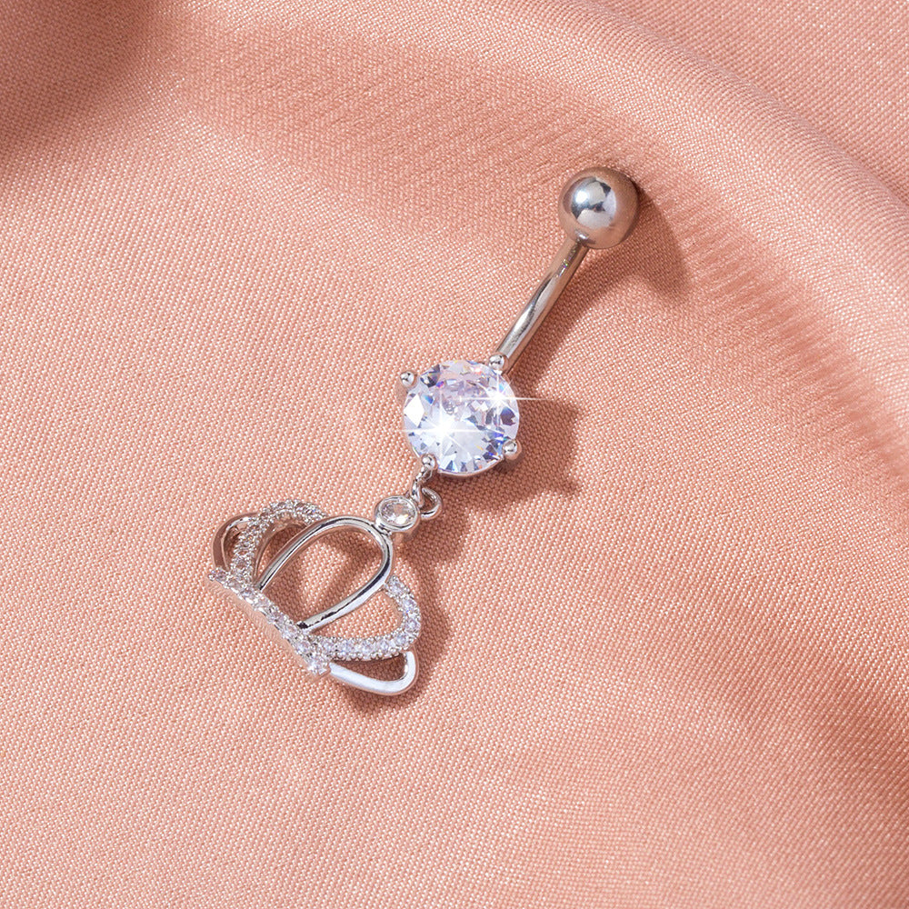 Crown Zircon Belly Button Ring Belly Button Nail