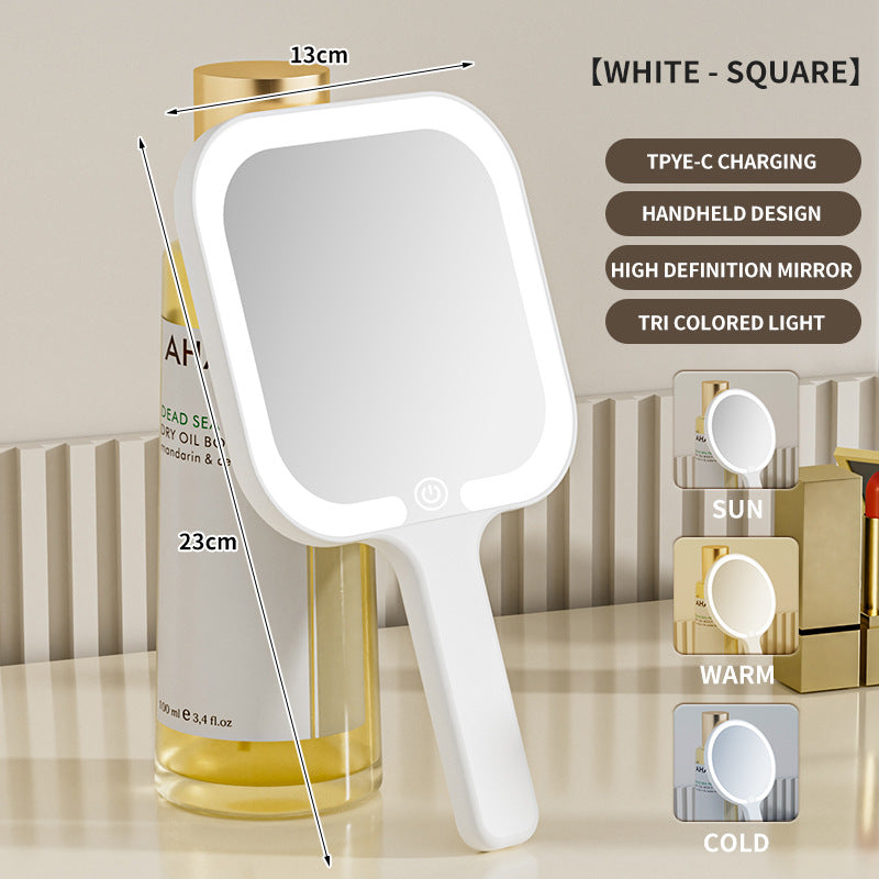 Led Make-up Mirror Handheld Mirror Portable With Light - Zalixer