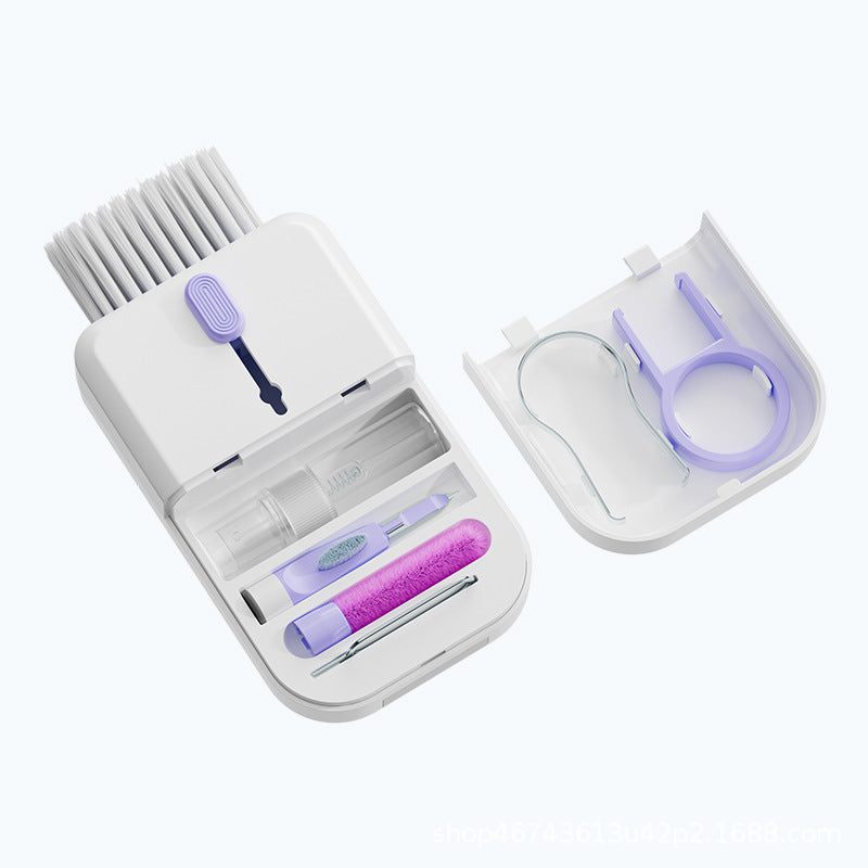 Portable 11 In 1 Multifunctional Cleaning Kit Computer Keyboard Cleaner Phone Screen Clean Tools Earphone Clean Brush With Storage Box - Zalixer