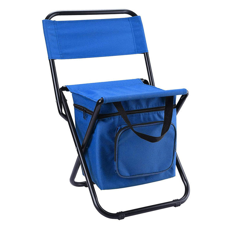 Folding Fishing Chair Backpack Insulation with Cooler Bag Portable Folding Beach Chair Seat Camping Chairs Folding Stool Chair - Zalixer