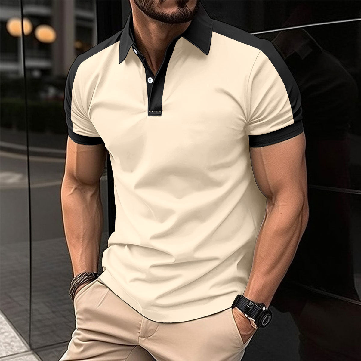 Men's Short Sleeve Business Shirt Summer Casual Polo Shirts - Zalixer