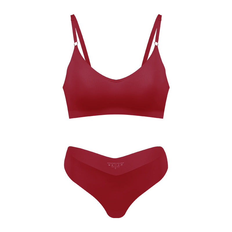 Women's V-neck Breathable Underwear Bra Panties Set - Zalixer