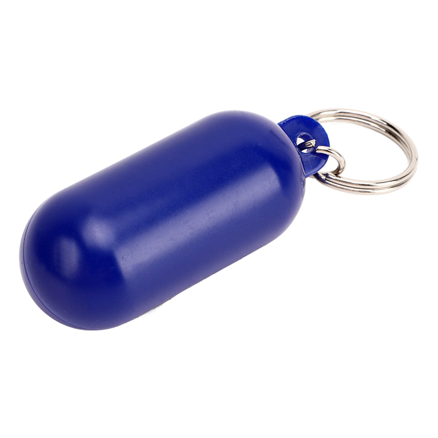 5Pcs Plastic Floating Keychain Pill Shape Float Key Ring for Boating Fishing Kayak Surfing Sailing Outdoor Sports Dark Blue