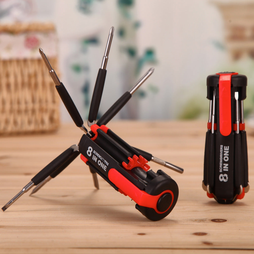 8 In 1 Screwdriver With LED Flashlight Car Portable Multifunctional Outdoor Tool