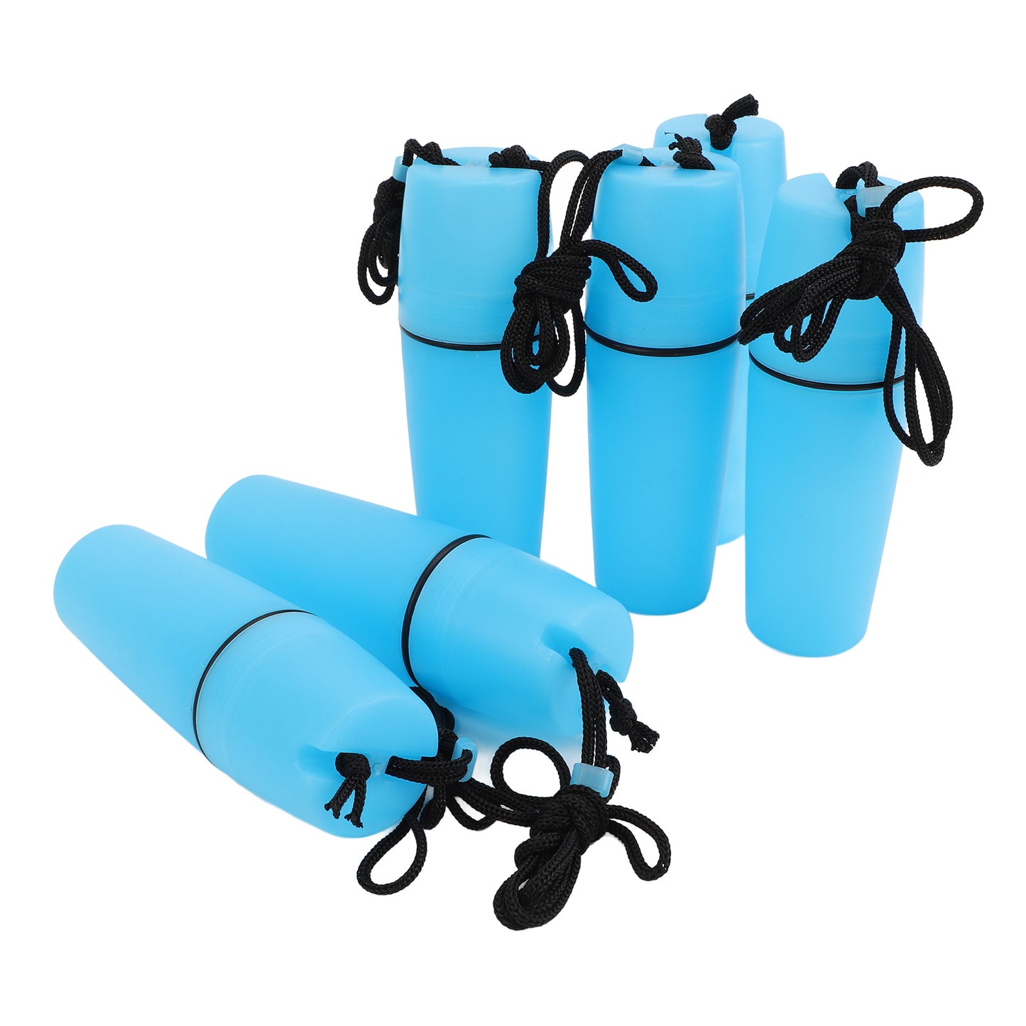 6PCS Kayak Container Bottle ABS Waterproof Portable Kayak Sealed Bottle Dry Canister with Hook Rope for Diving Snorkeling Surfing Kayaking Boating Blue