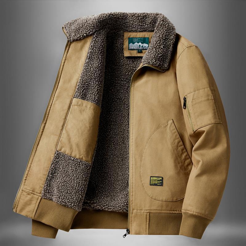 Winter Cotton Dress Men's Fleece-lined Thickened Middle-aged Workwear