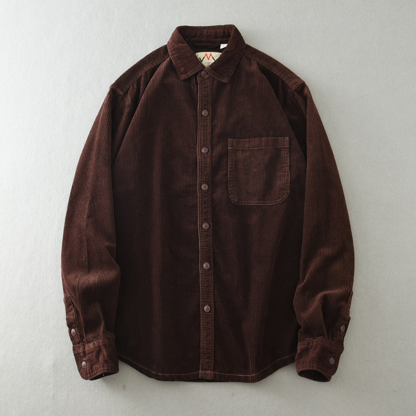Men's Retro Loose Corduroy Long Sleeve Casual Cotton Shirt