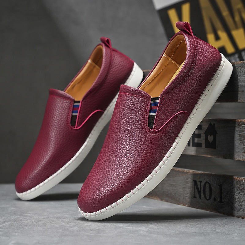 Spring And Autumn Men's Casual Cowhide Flat Sneakers