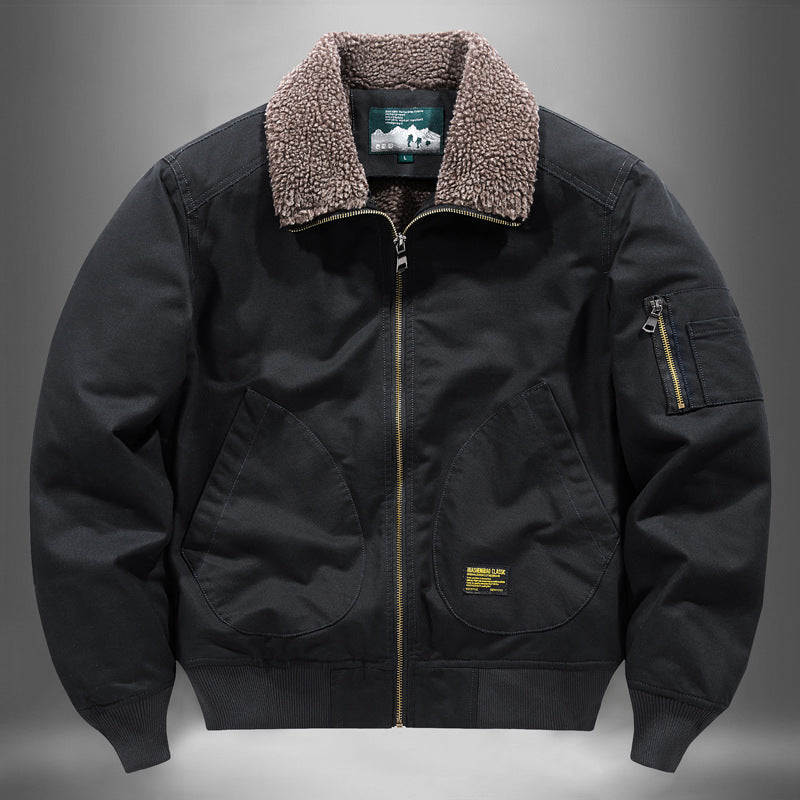 Winter Cotton Dress Men's Fleece-lined Thickened Middle-aged Workwear