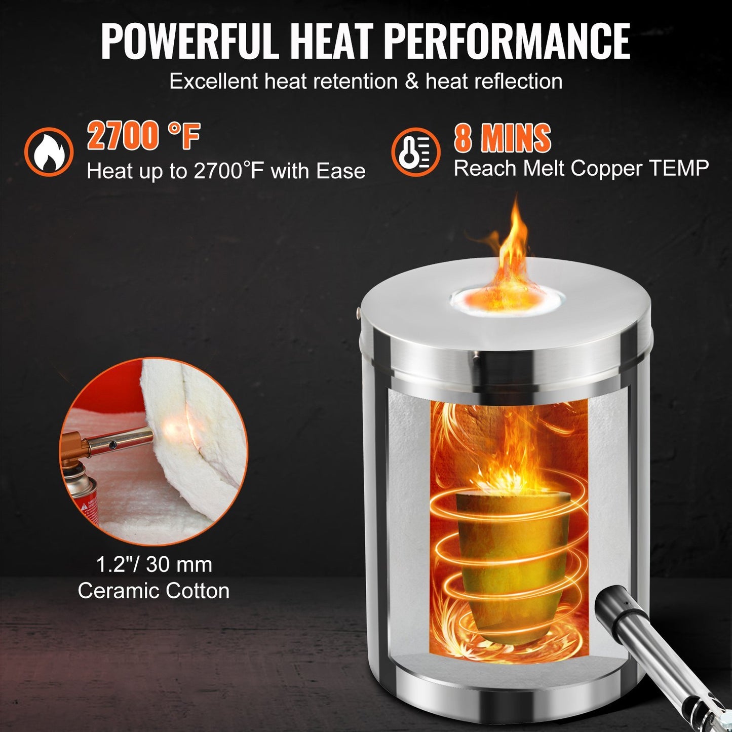6KG Propane Melting Furnace Kit Melting Furnace Stainless Steel