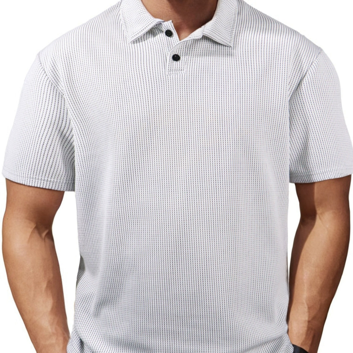 Men's Casual Striped Lapel Short Sleeve