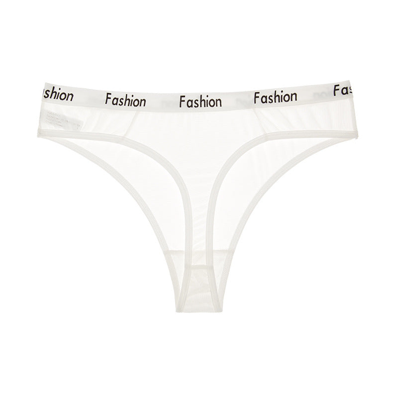 Thong Feminine Mesh Transparent Low Waist Sports Seamless Panties - Zalixer
