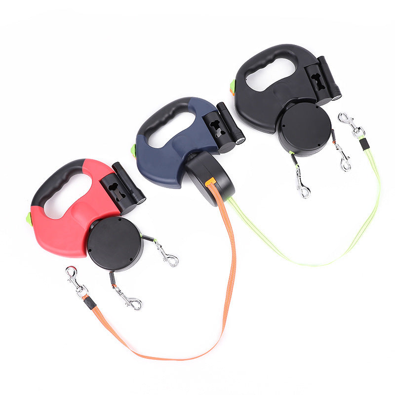 Dual Retractable 360 Swivel Dog Leash