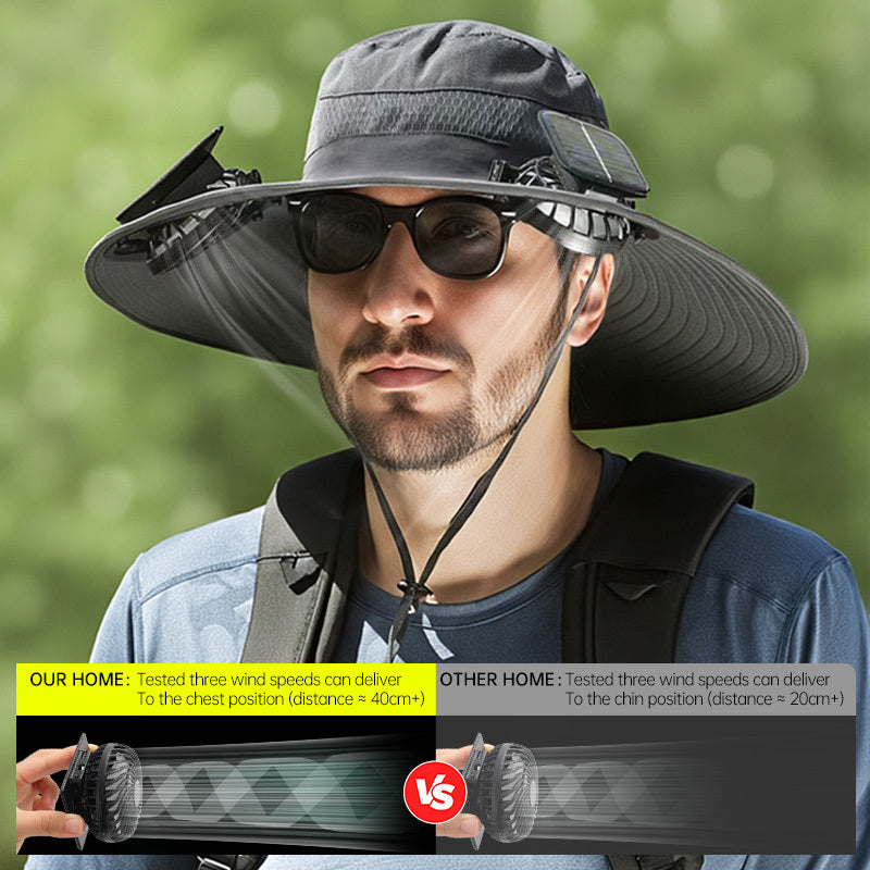 Solar-powered Fan Hat With Long-lasting Lithium Battery