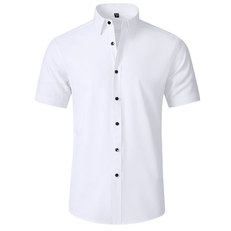 Korean Slim-fit Solid Color Shirt Men's Shirt