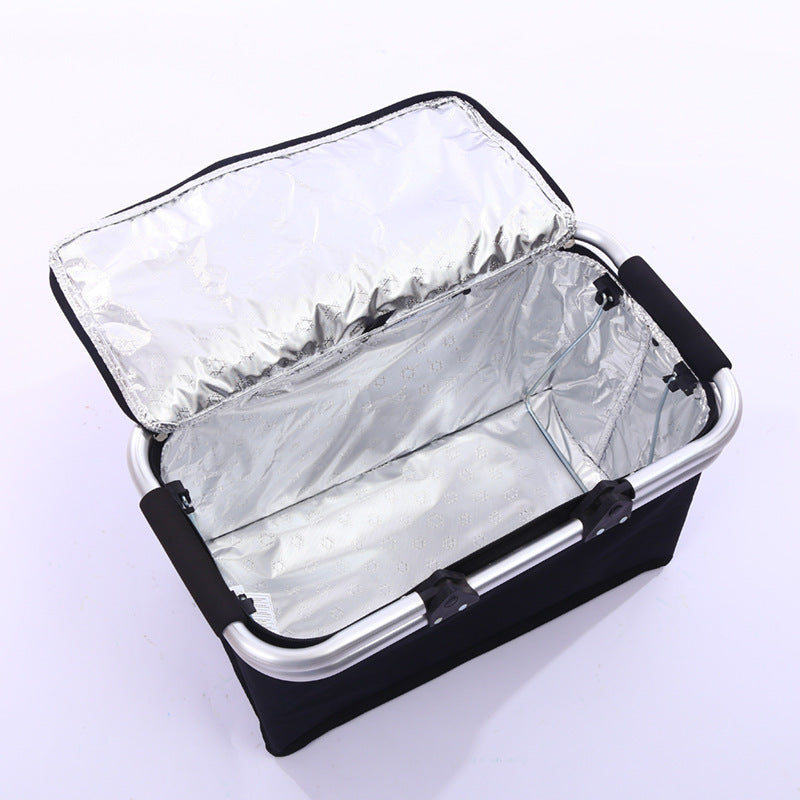 30L Large Folding Picnic Camping Insulated Cooler Hamper Storage Basket Bag - Zalixer