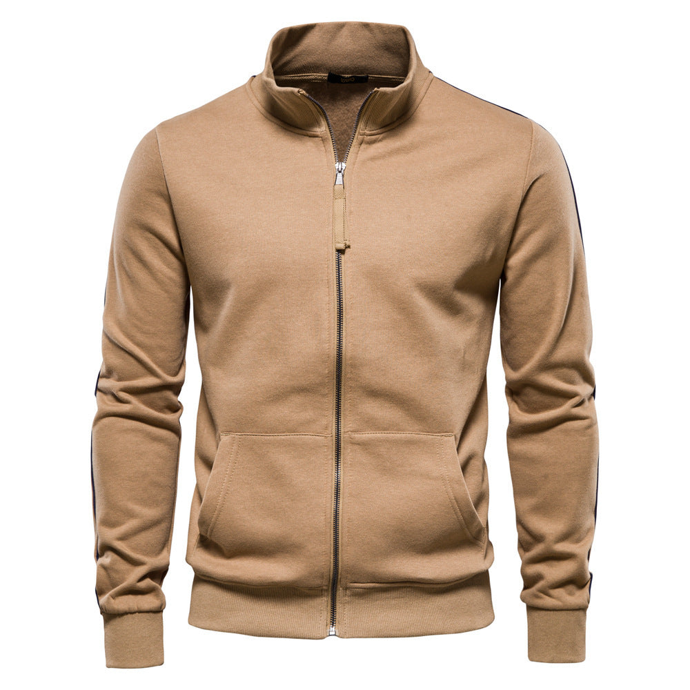 All-matching Men's Sports Contrast Color Casual Cardigan