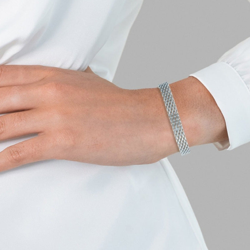 Women's Chain Bracelet Business Casual Golden Silver Metal Bracelet Jewelry - Zalixer