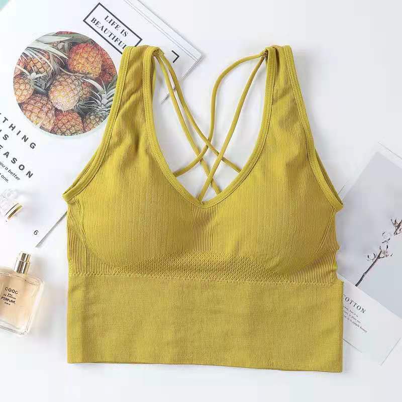 Cross Beauty Back Yoga Sports Bra Without Steel Ring - Zalixer