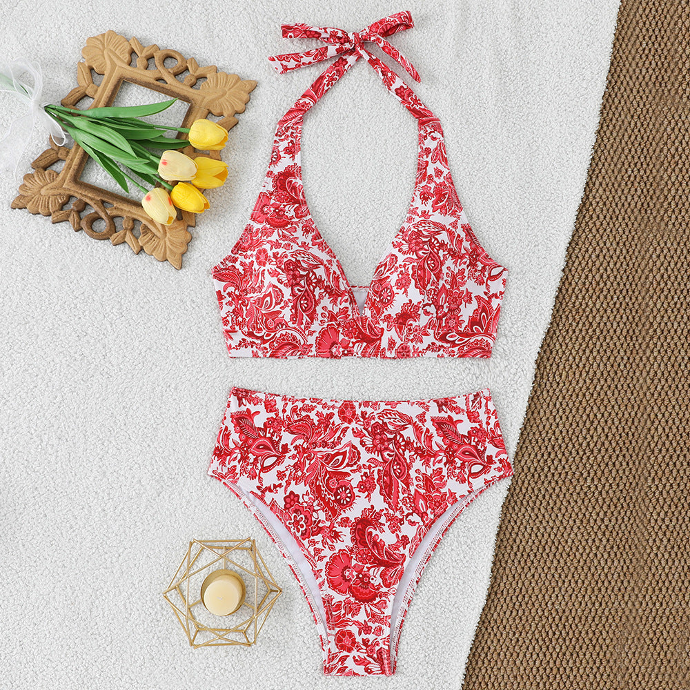 Women's Gathering Bikini Split Swimsuit - Zalixer